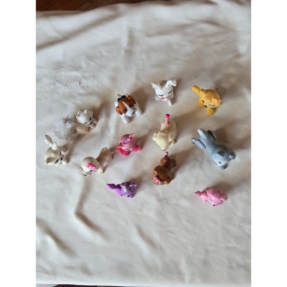 Littlest Pet Shop LPS Style Mini Figures Lot Dogs Cats Bunny Glitter Mixed
